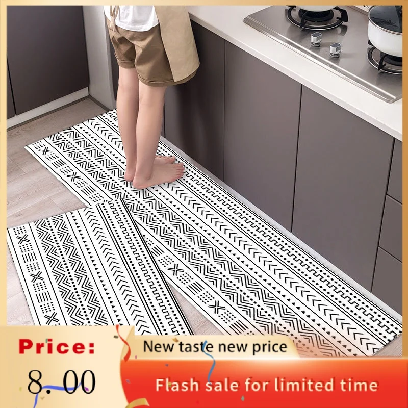 מפעל מטען מטבח שטיח מודרני מינימליסטי ההגירה אופנתי שטיח הרצפה שני חלקים מטבח שטיח הרצפה